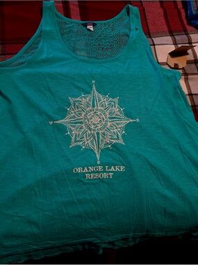 MV Sport Teal Tank Top with Compass Graphic - Orange Lake Resort